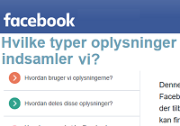 Du kan se, hvordan du kan få adgang til og slette de oplysninger, FB indsamler