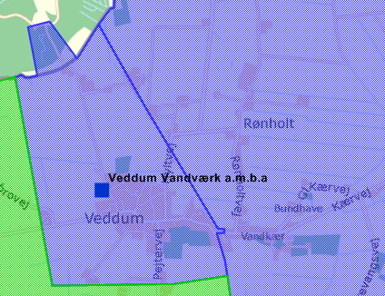 Veddum Vandværk (vest for banen) Ø. Hurup Vandværk (øst for banen) se kommunens kort over forsyningsområder