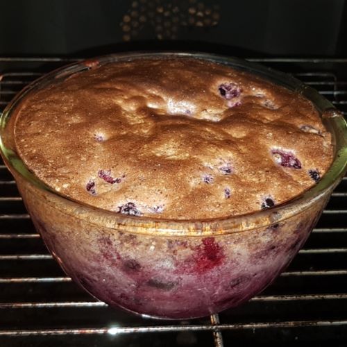 Kirsebærsoufflé af 1/2 kg kirsebær.